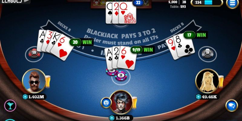 Các hành động chiến thuật tăng cơ hội chiến thắng trong Blackjack Speed 